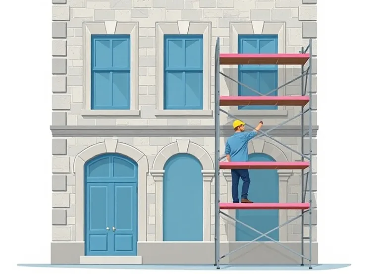 Ravalement de façade en pierre, nettoyage et application d'enduit